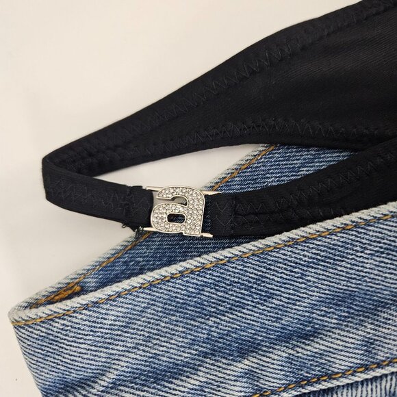 Alexander Wang Womens High-Waisted Bikini Straight Leg Jeans Size 27 Blue Denim - Picture 2 of 9